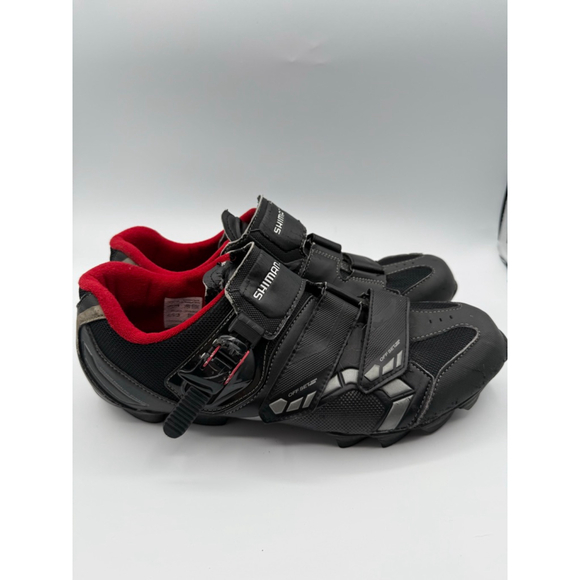 Shimano SPD Mountain Bike Cycling Shoes Black Red Men’s Size 13 - Picture 3 of 9